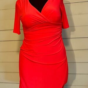 Elegant Red Wrap Dress Size 8